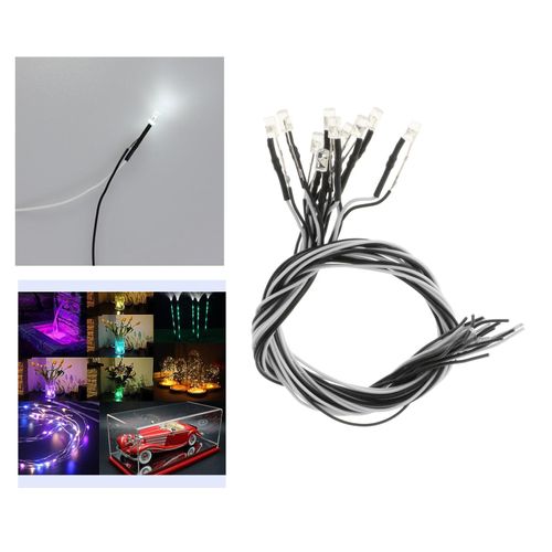 Kit De Lampes Led Pré-Câblées De 3mm, 10 Pièces, Kit De Bricolage Pour Maquette De Train, Bateau, Jouet