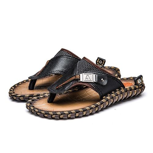 Chaussures Décontractées Pour Hommes, Nouvelles Chaussures De Plage Tendance, Grandes Chaussures À Chevrons, Couche Supérieure En Peau De Vache, Loisirs De Plein Air, Été 2021