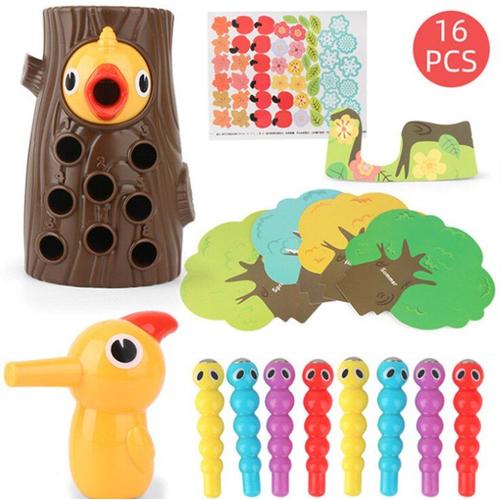 Pic Attrapant Des Insectes Avec Aimant, Pêche Docteur Oiseau, Jouets Éducatifs Montessori Pour Enfants, Jouets En Bois, Cadeau Pour Bébé