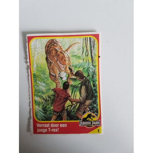 Carte Jurassic Park 1993 Kenner N°1 Verrast Door Een Jonge T-Rex ! Rare (Nl)