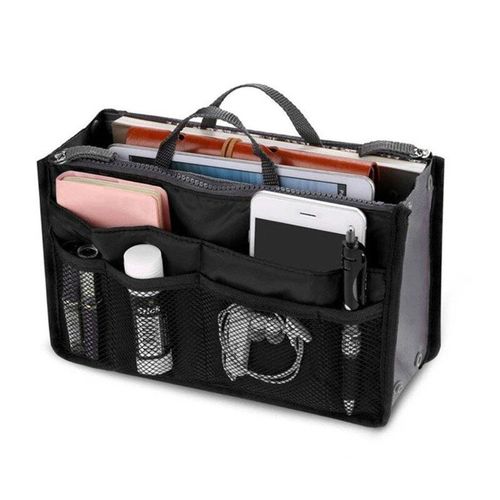 Sac à cosmétiques fourre tout pour femmes, trousse de maquillage à Double fermeture éclair, Kit de toilette, grand sac à main de voyage en Nylon, organisateur