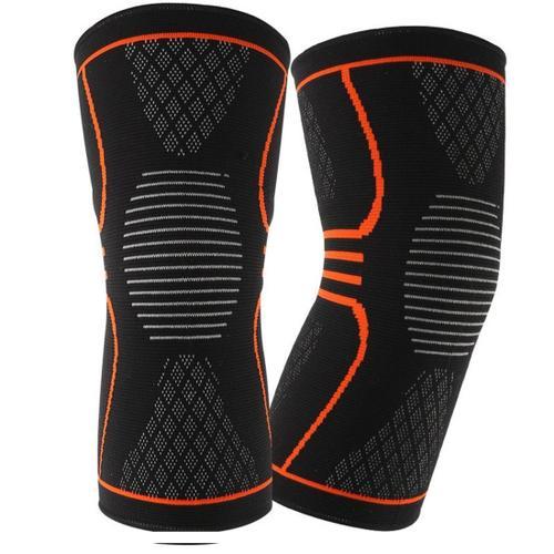 Genouillère Manches Genoux En Néoprène Support De Compression Protection Pour Musculation, Powerlifting, Haltérophilie, 1 Paire Orange