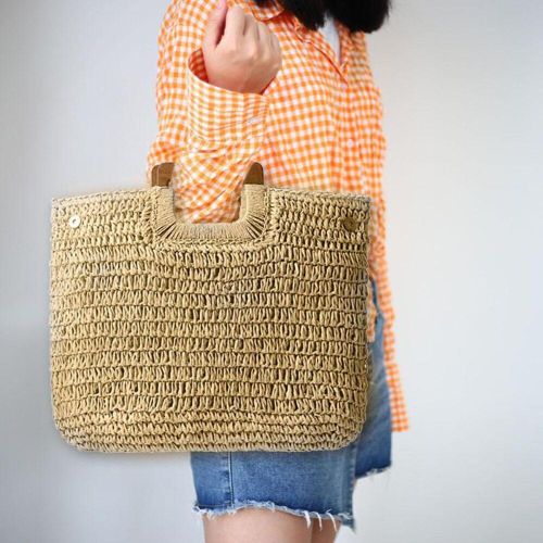 Sacs à main de plage en paille style bohème, grande capacité, Vintage, en rotin, sac de voyage tricoté à la main, nouvelle collection 2020