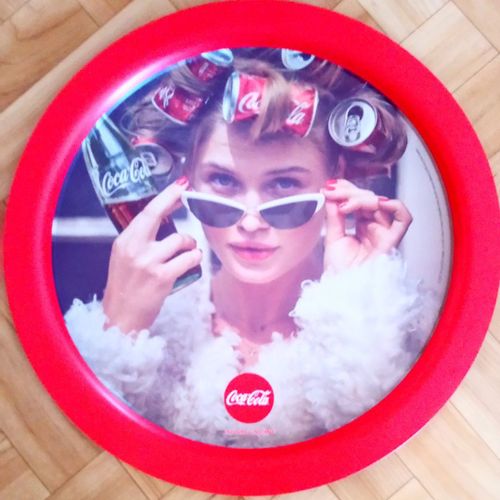 Plateau Rond Métallique Coca Cola Diamètre 108 Cm