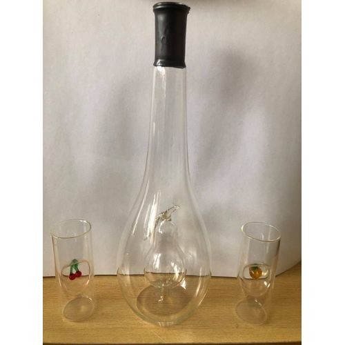 Flacon À Digestif Et Ses 2 Verres