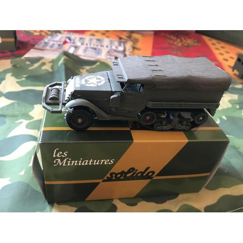 Half-Track Us M3 Bache 1/50eme En Zamac De La Marque Solido Neuf En Boite-Solido