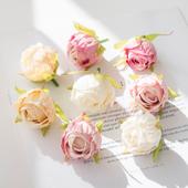 10 x roses bordeaux/noir Art Fleurs-Soie Fleurs 