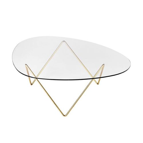 Gubi Table Basse Pedrera (Laiton - Plateau En Verre Et Base En Métal)