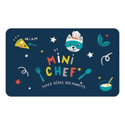 Paris Prix - Set De Table Enfant "Mini Chef" 28x44cm Bleu