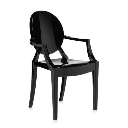 Kartell Chaise Louis Ghost (Noir Brillant - Polycarbonate 2.0 À Partir De Matière Première Renouvelable)
