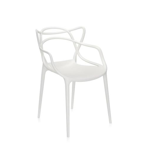 Kartell Set De 2 Chaises Masters (Blanc - Technopolymère Thermoplastique Recyclé Soft Touch)