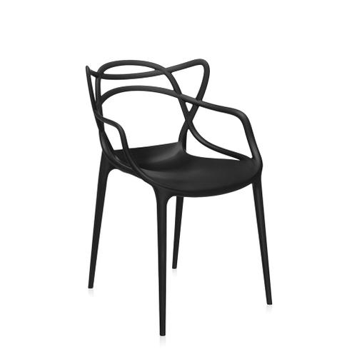 Kartell Set De 2 Chaises Masters (Noir - Technopolymère Thermoplastique Recyclé Soft Touch)