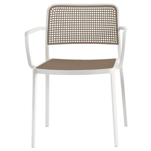 Kartell Set De 2 Fauteuils Audrey (Structure Peinte En Blanc / Assise Sable - Aluminium / Polypropylène)