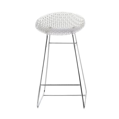 Kartell Tabouret Smatrik (Cristal / Chrome - Polycarbonate Trasparente Et Acier)