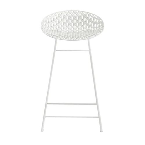 Kartell Tabouret Smatrik (Blanc - Polycarbonate Coloré Dans La Masse Et Acier)