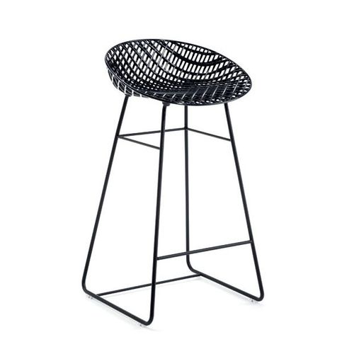 Kartell Tabouret Smatrik (Noir - Polycarbonate Coloré Dans La Masse Et Acier)