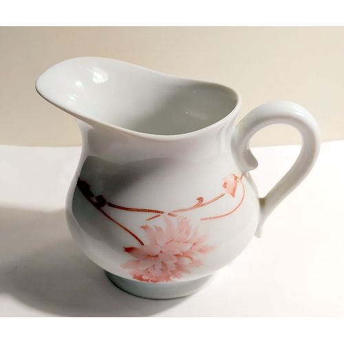 Ancien Petit Pot À Lait En Porcelaine Jammet-Seignolles Décor Fleurs