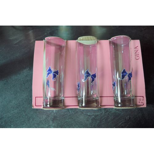 Lot 6 Verres À Eau Ou Orangeade Motifs "Papillons"