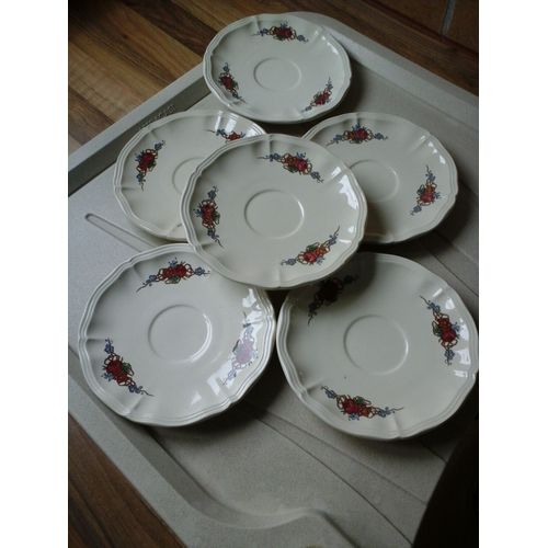 Lot De 6 Anciennes Assiettes Sarreguemines