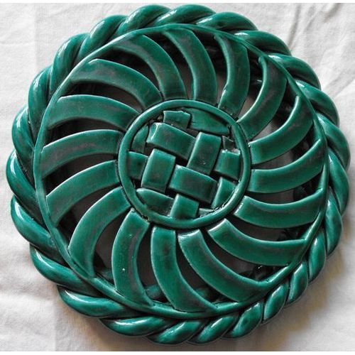 Dessous De Plat Vert Faïence Tressée - Faïencerie Et Poterie Provençale