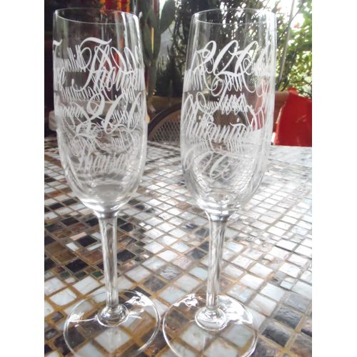 Lot De 2 Verres Serigraphies An 2000
