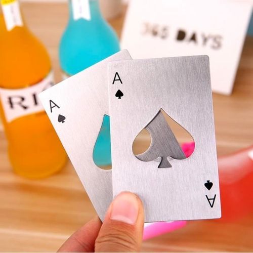 Shop Story - Lot De 2 - Ouvre-Bouteille Bière Décapsuleur As De Pique Poker Casino En Acier Inoxydable Format Carte De Crédit