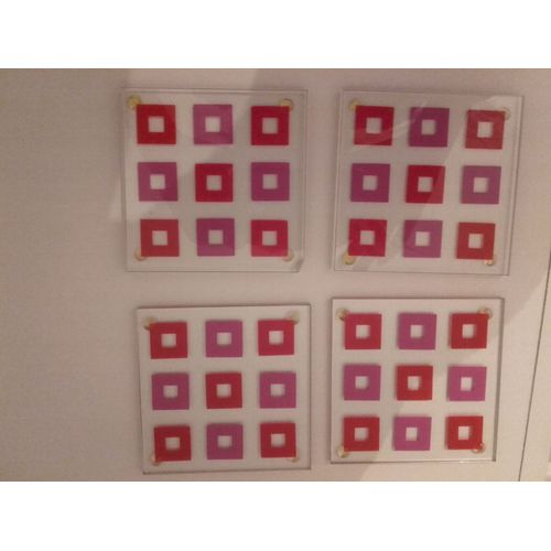 Neufs 4 Sous Verre Verre Pop Art 80's