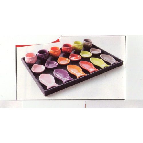 Service Gourmand 18 Pièces Neuf Céramique Dégustation Apéritif Café Dessert Bol Coupelle  Vert Anis Orange Rose Taupe Rouge Violet