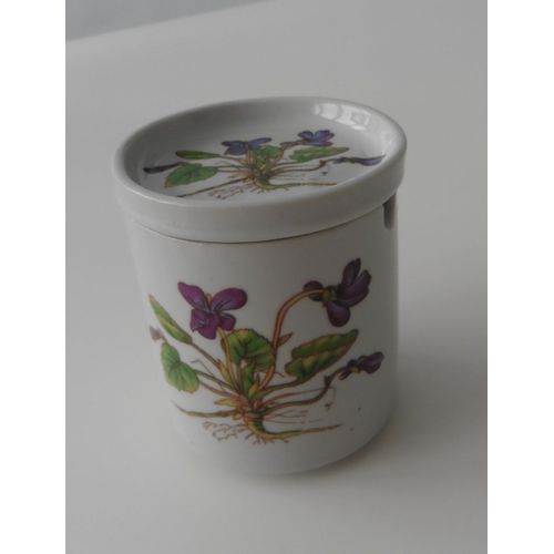 Pot À Moutarde En Céramique Décor Fleuri Et Couvercle De Service 9,3 X  7,7 Cm