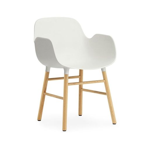 Normann Copenhagen Fauteuil Form Armchair Avec Piètement En Chêne (Blanc - Polypropylène Et Chêne)