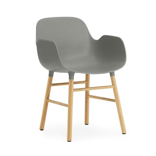 Normann Copenhagen Fauteuil Form Armchair Avec Piètement En Chêne (Gris - Polypropylène Et Chêne)
