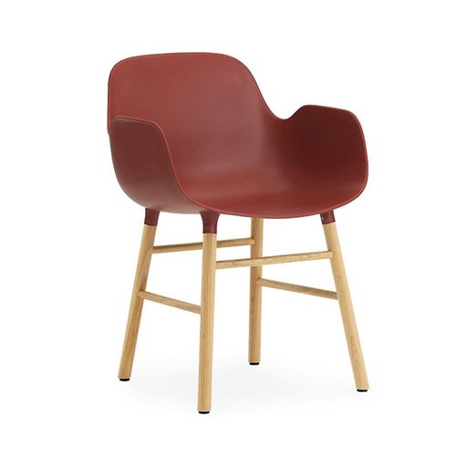 Normann Copenhagen Fauteuil Form Armchair Avec Piètement En Chêne (Rouge - Polypropylène Et Chêne)