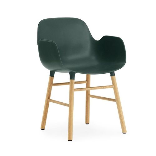 Normann Copenhagen Fauteuil Form Armchair Avec Piètement En Chêne (Vert - Polypropylène Et Chêne)