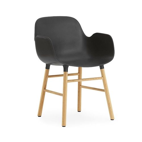 Normann Copenhagen Fauteuil Form Armchair Avec Piètement En Chêne (Noir - Polypropylène Et Chêne)