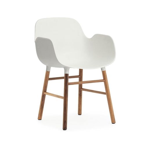 Normann Copenhagen Fauteuil Form Armchair Avec Piètement En Noyer (Blanc - Polypropylène Et Noyer)