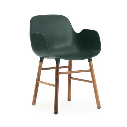 Normann Copenhagen Fauteuil Form Armchair Avec Piètement En Noyer (Vert - Polypropylène Et Noyer)