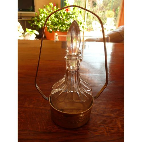 Huilier De Table Ancien Des Années 20. En Métal Argenté Et Verre.
