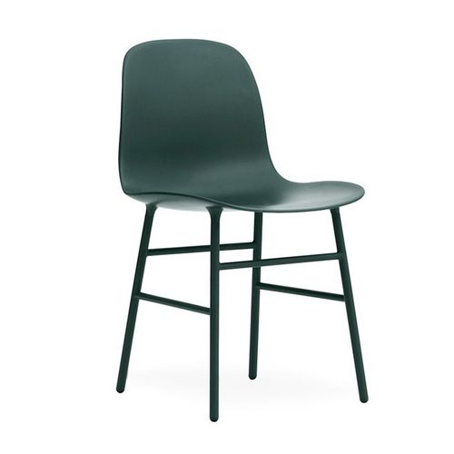 Normann Copenhagen Set De 2 Chaises Form Chair Avec Piètement En Acier Verni (Vert - Polypropylène Et Acier)