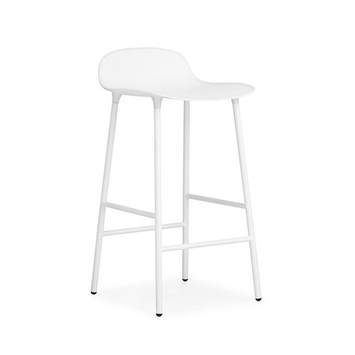 Normann Copenhagen Tabouret Form Barstool H 65 Cm Avec Piètement En Acier Verni (Blanc - Polipropilene E Acciaio Verniciato)