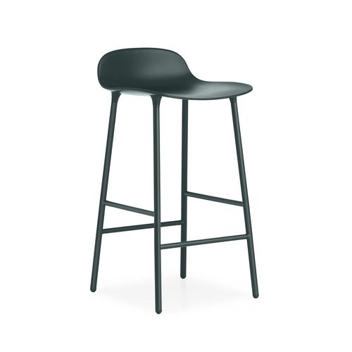 Normann Copenhagen Tabouret Form Barstool H 65 Cm Avec Piètement En Acier Verni (Vert - Polipropilene E Acciaio Verniciato)