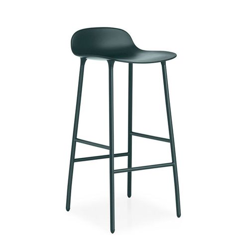 Normann Copenhagen Tabouret Form Barstool H 75 Cm Avec Piètement En Acier Verni (Vert - Polipropilene E Acciaio Verniciato)