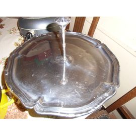 Plateau Inox Avec Anse Central  , À Gâteaux  Ou À Fromages