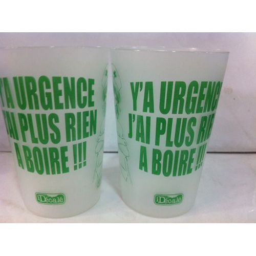 Lot De 3 Verres Plastqiue 25cl Il Y A Urgence J'ai Plus Rien A Boire