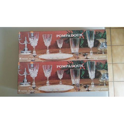 Lot De 12 Verres 5cl Cristal D'arques Pompadour