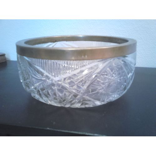 Saladier Cristal Cercle Dore