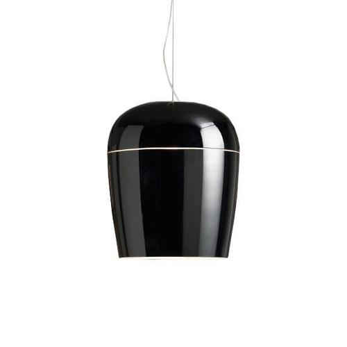 Prandina Lampe À Suspension Tiara S5 (Noir Brillant, Intérieur Blanc - Verre Souflé)