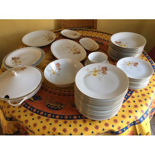Service De Table En Porcelaine De Limoges 48 Pcs En Tres Bon Etat