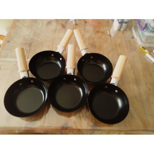 5 Mini Woks Avec Manches En Bois