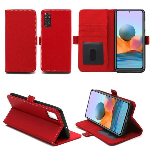 Xiaomi Redmi Note 11 4g Etui Protection Portefeuille Rouge À Rabat Avec Porte Cartes - Housse Xiaomi Redmi Note 11 4g Folio Coque Silicone Antichoc Smartphone 2022 - Accessoires Pochette Case