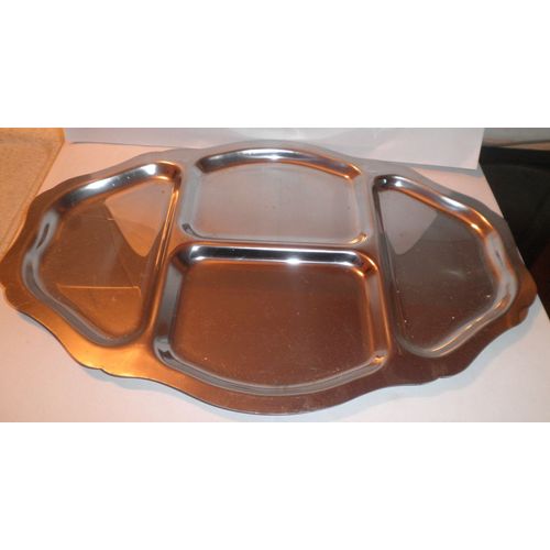 Plat Ovale Plat En Inox 4 Compartiments